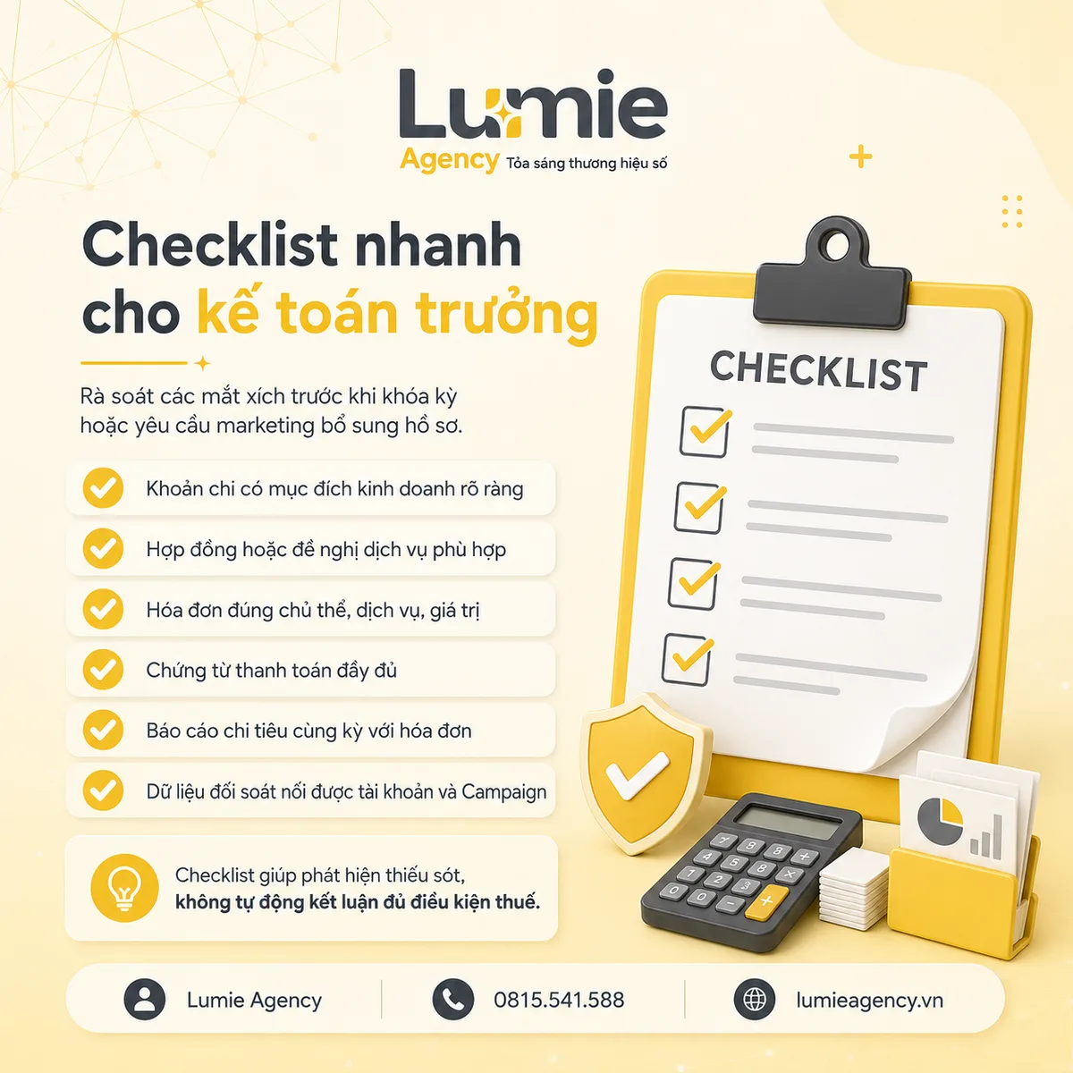 Checklist hồ sơ chi phí quảng cáo Facebook trước khi khóa sổ