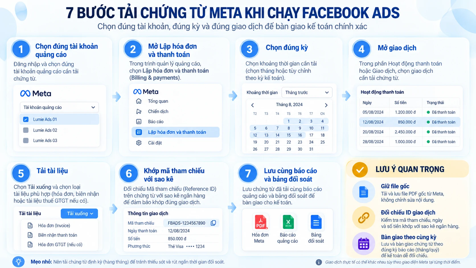 7 bước tải chứng từ Meta khi chạy Facebook Ads trong mục Lập hóa đơn và thanh toán