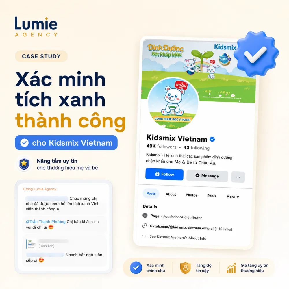 Case xác minh tích xanh Kidsmix Vietnam