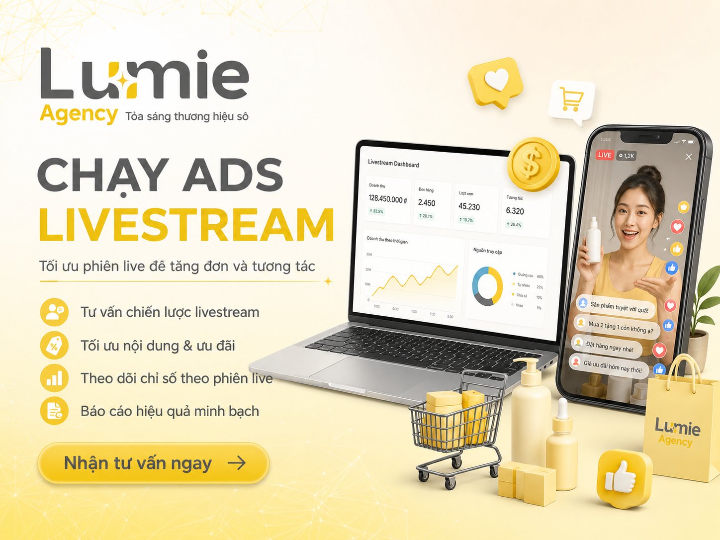 Vận hành quảng cáo livestream Facebook theo phiên