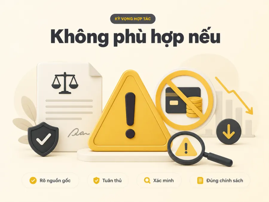 Trường hợp không phù hợp với mô hình hợp tác Lumie Agency