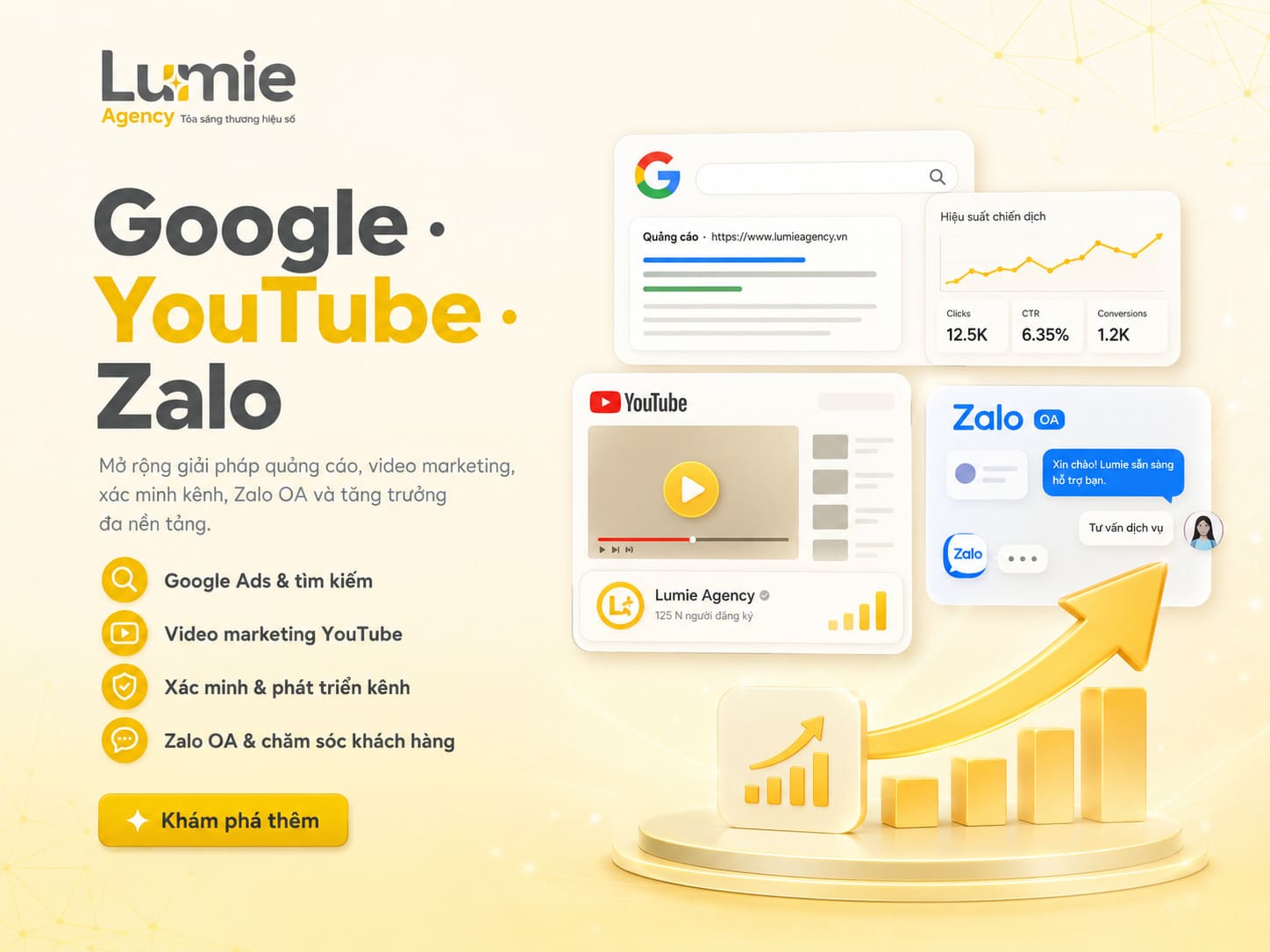 Google YouTube Zalo - Lumie Agency