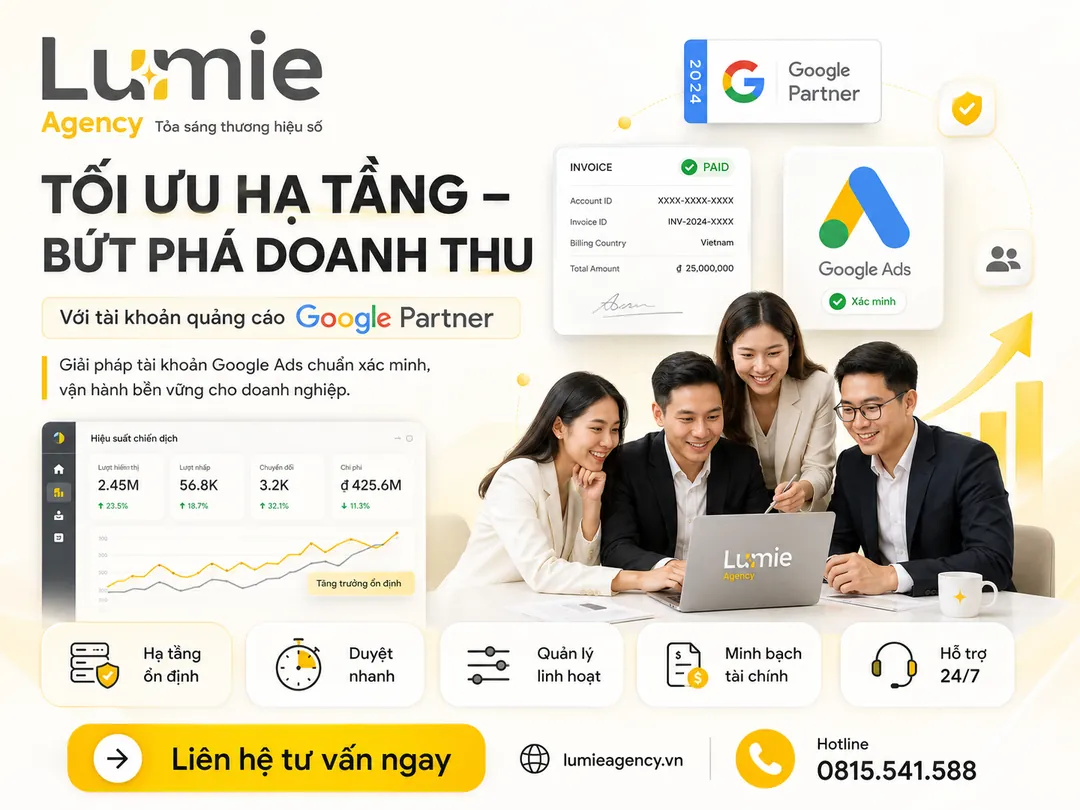 Giải pháp tài khoản Google Ads Invoice cho doanh nghiệp cần hạ tầng tăng trưởng