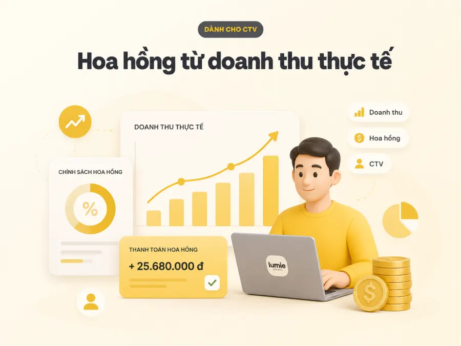 CTV nhận hoa hồng theo doanh thu thực tế