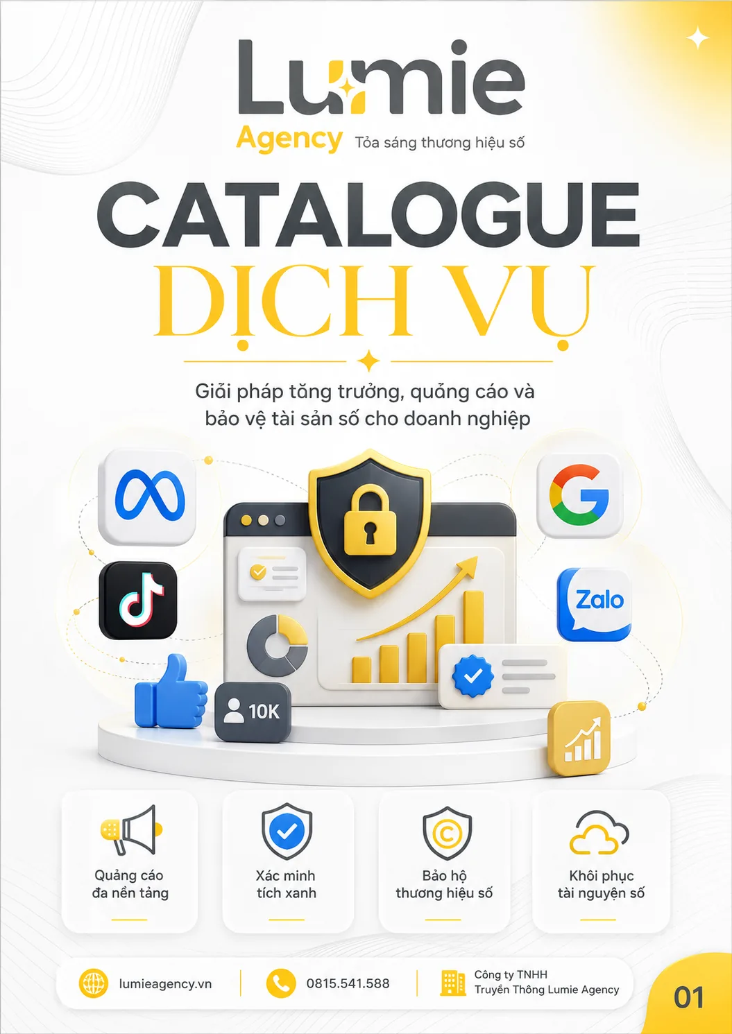 Bìa Catalogue dịch vụ Lumie Agency 2026