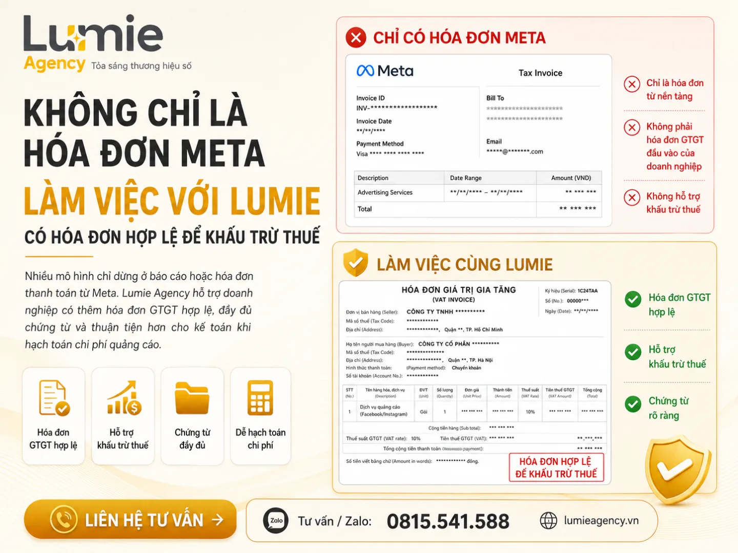 Phân biệt hóa đơn Meta và hóa đơn GTGT khi làm việc cùng Lumie