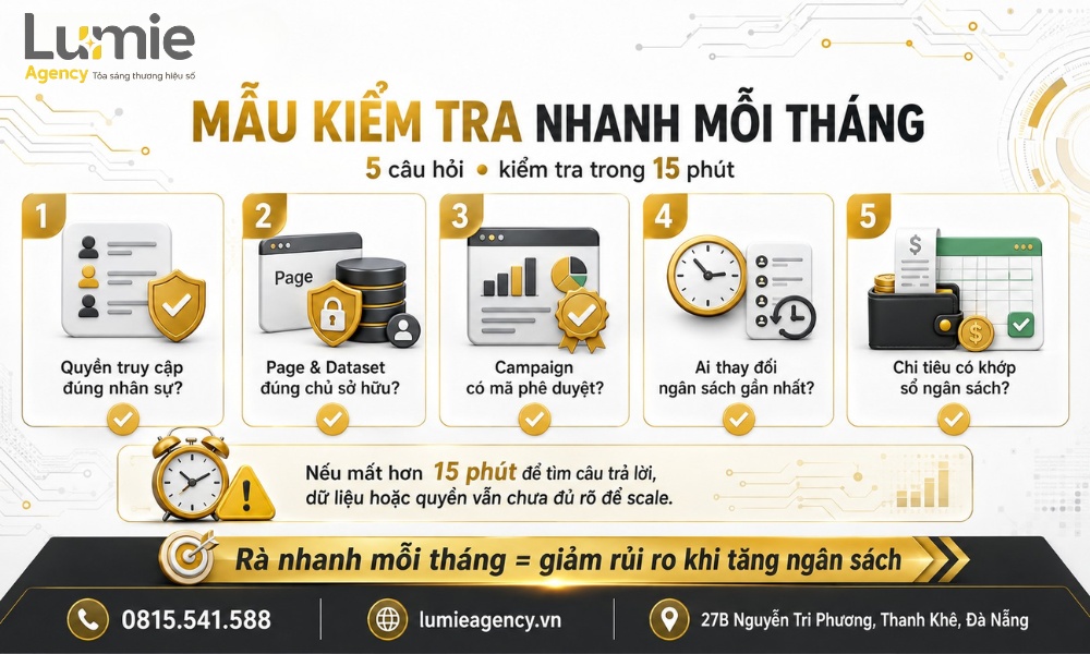 Mẫu kiểm tra nhanh nhiều tài khoản quảng cáo mỗi tháng