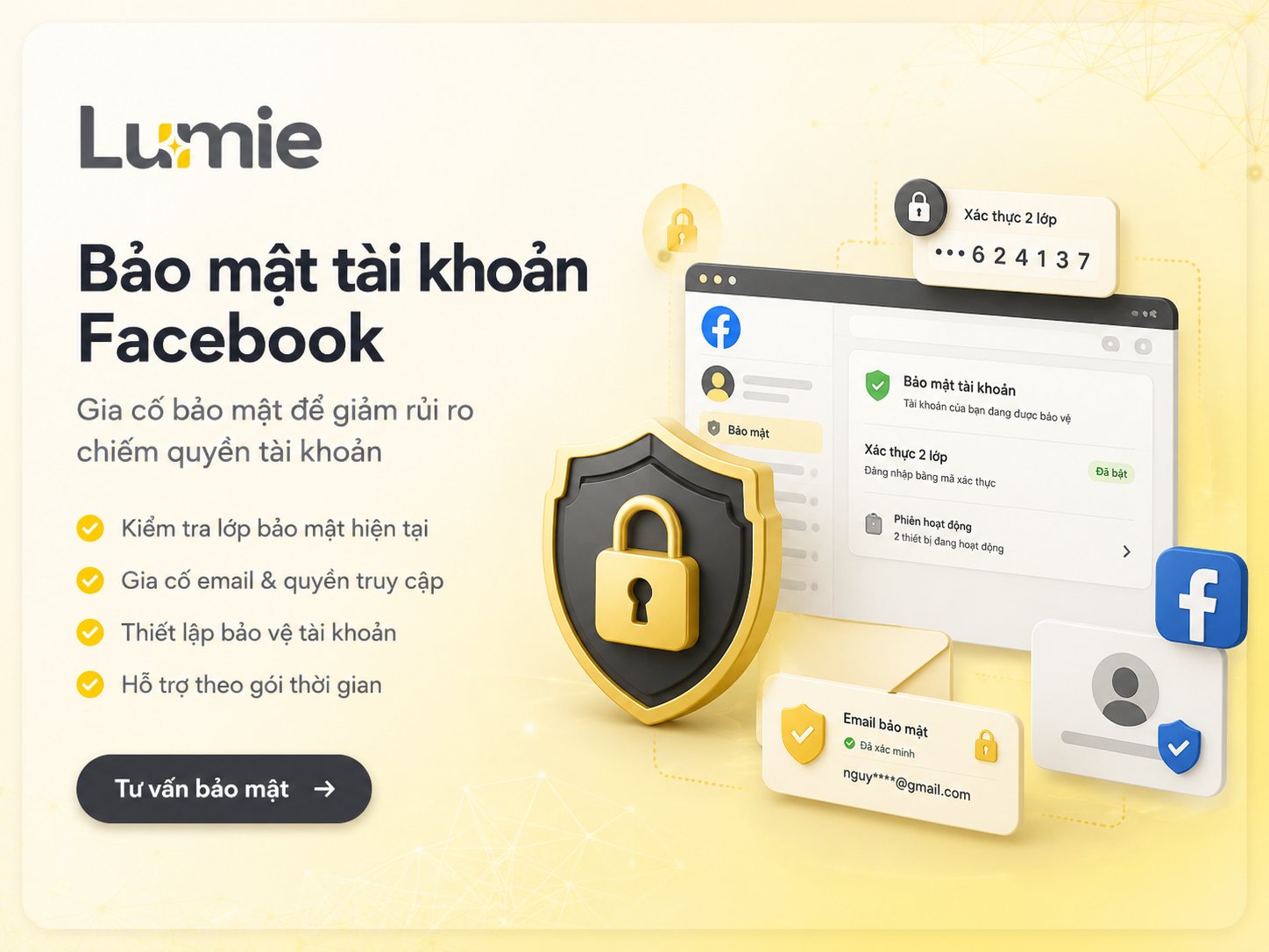 Dịch vụ bảo mật tài khoản Facebook, Fanpage và tài sản Meta