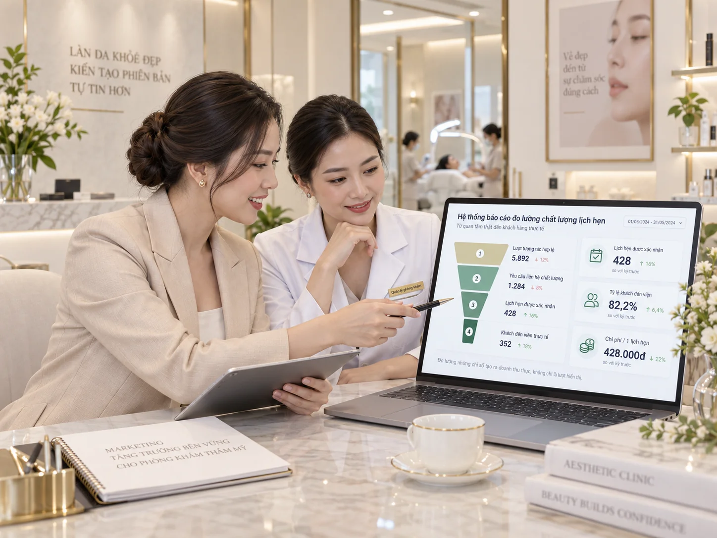 Hệ thống báo cáo hiệu quả chiến dịch quảng cáo đa kênh thẩm mỹ viện