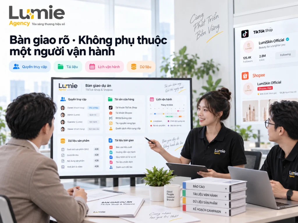 Bàn giao quyền truy cập, tài liệu, lịch vận hành và dữ liệu sàn thương mại điện tử