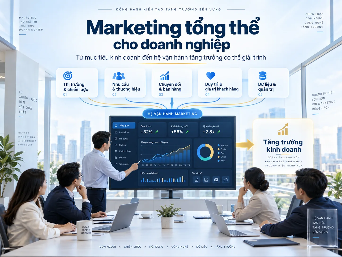 Dịch vụ Marketing tổng thể kết nối chiến lược, nhu cầu, chuyển đổi, giữ chân khách hàng và dữ liệu