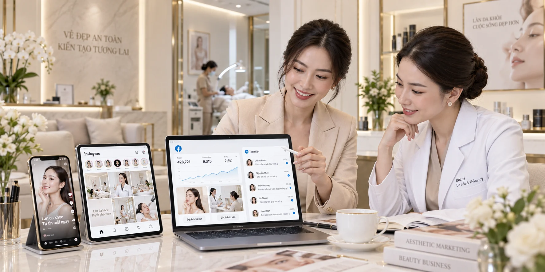 Quảng cáo Facebook Instagram và TikTok cho spa và thẩm mỹ viện
