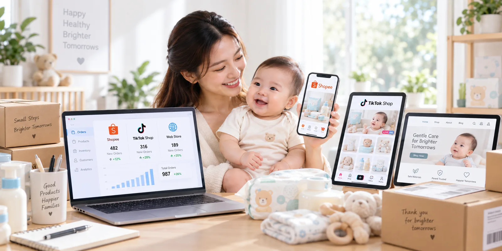 Vận Hành Gian Hàng TMĐT và Website Mẹ và Bé