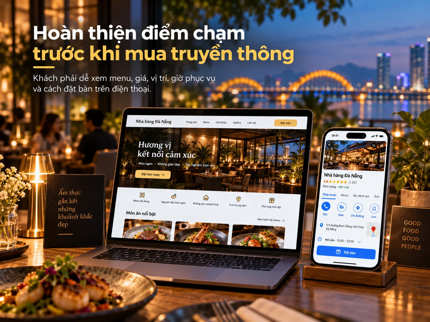 Website, Google Maps và luồng đặt bàn là các điểm chạm trước quảng cáo