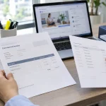 Đối chiếu hóa đơn quảng cáo và chứng từ thanh toán tại bàn kế toán