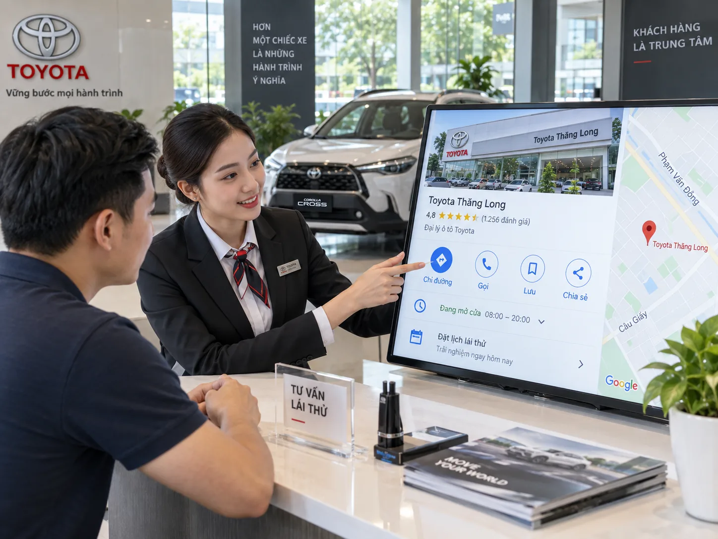 Minh họa tối ưu Google Maps cho đại lý ô tô và lịch lái thử