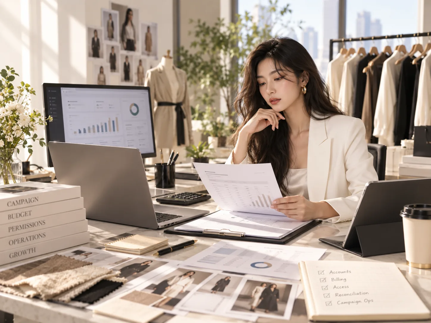 Minh họa lập và theo dõi ngân sách marketing thời trang
