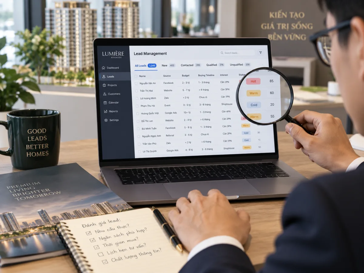 Mô phỏng dữ liệu phản hồi về chất lượng lượt liên hệ do khách hàng cung cấp cho chiến dịch quảng cáo.