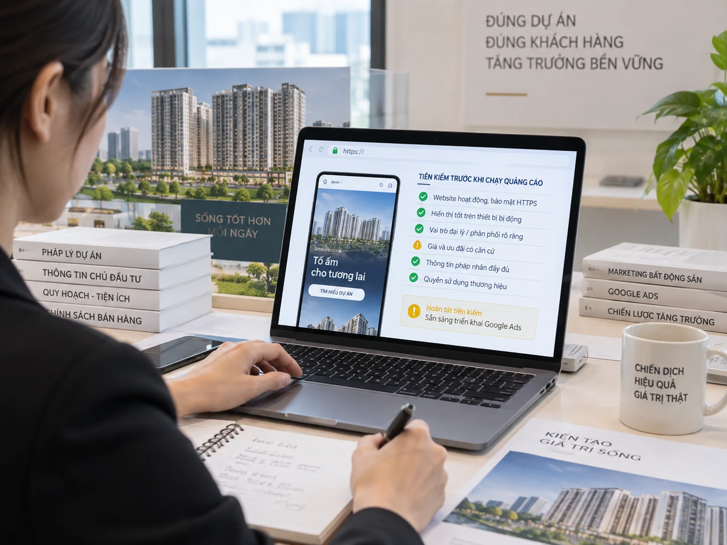 Danh sách tiền kiểm website bất động sản trước khi chạy Google Ads