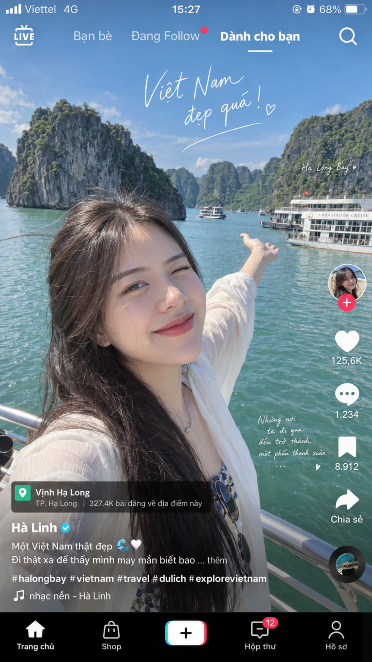 Minh họa video trải nghiệm điểm đến của KOC du lịch