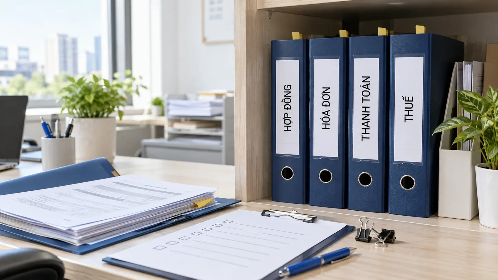 Bốn nhóm hồ sơ hợp đồng, hóa đơn, thanh toán và thuế được lưu riêng