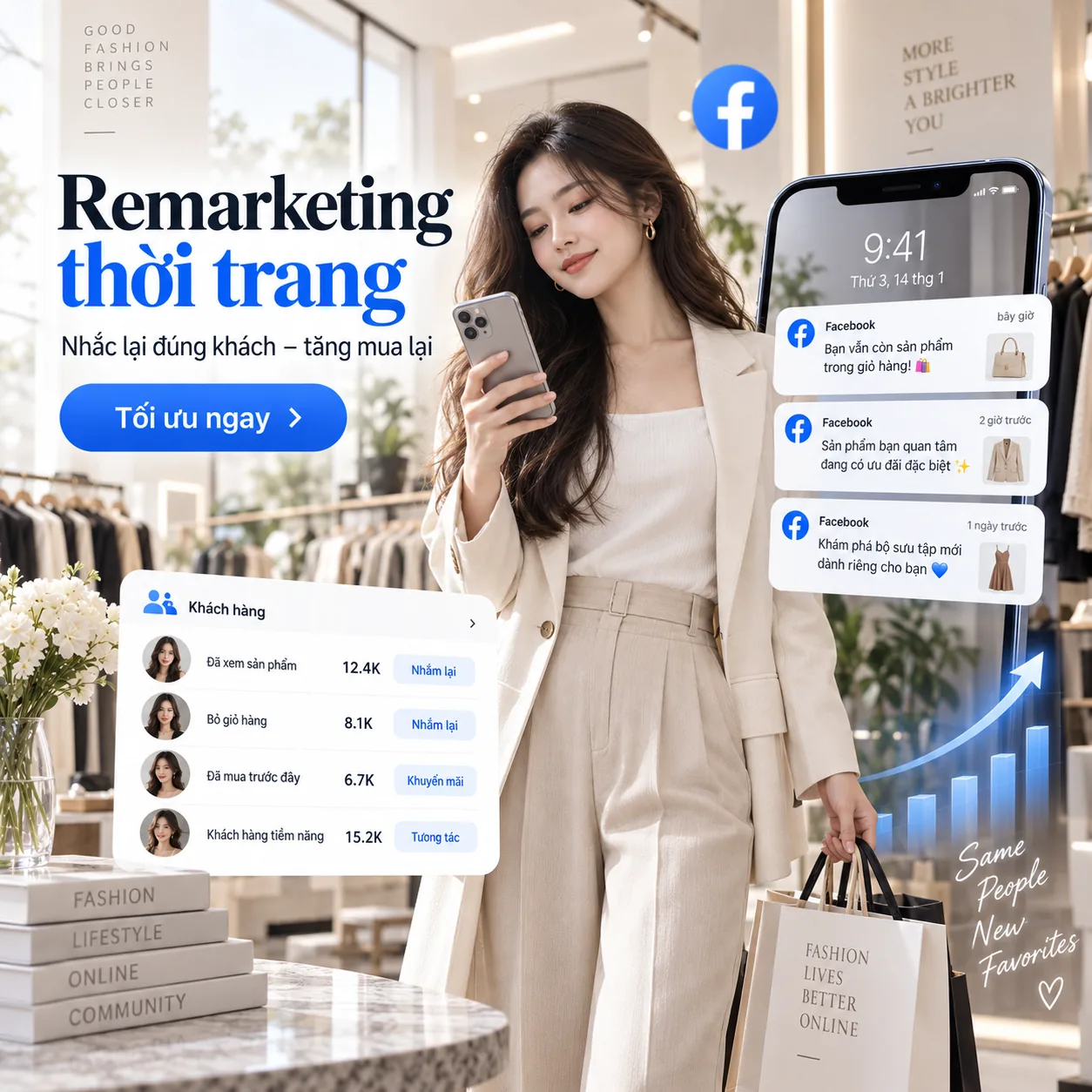 Minh họa remarketing cho khách đã quan tâm sản phẩm thời trang