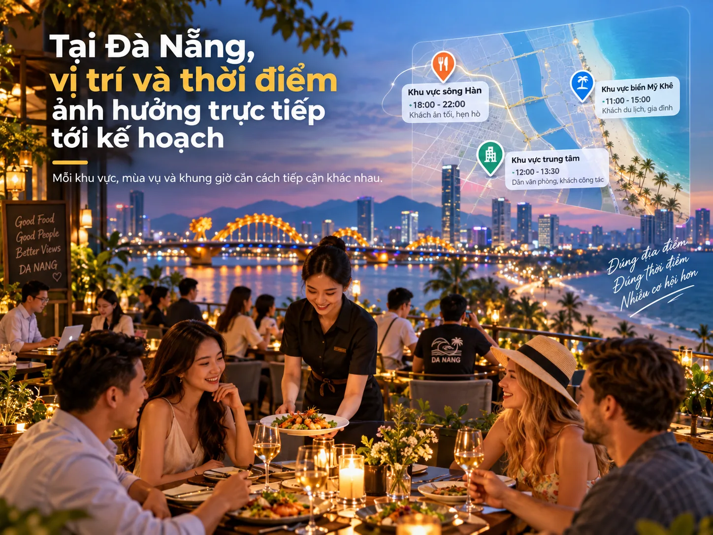 Vị trí và khung giờ ảnh hưởng kế hoạch marketing nhà hàng tại Đà Nẵng