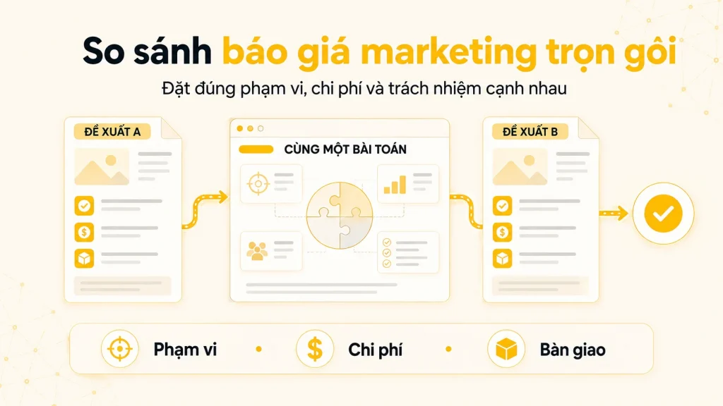 Hai đề xuất marketing được chuẩn hóa theo phạm vi chi phí và quyền bàn giao