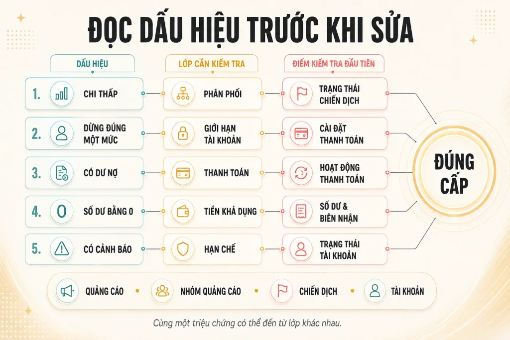 Ma trận năm dấu hiệu nối với lớp cần kiểm tra và điểm kiểm tra đầu tiên từ phân phối đến trạng thái tài khoản