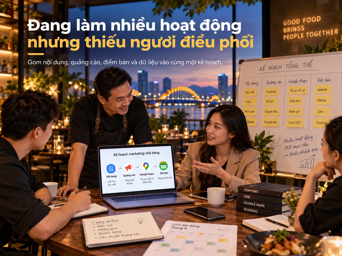 Điều phối nội dung quảng cáo Google Maps và đặt bàn cho nhà hàng
