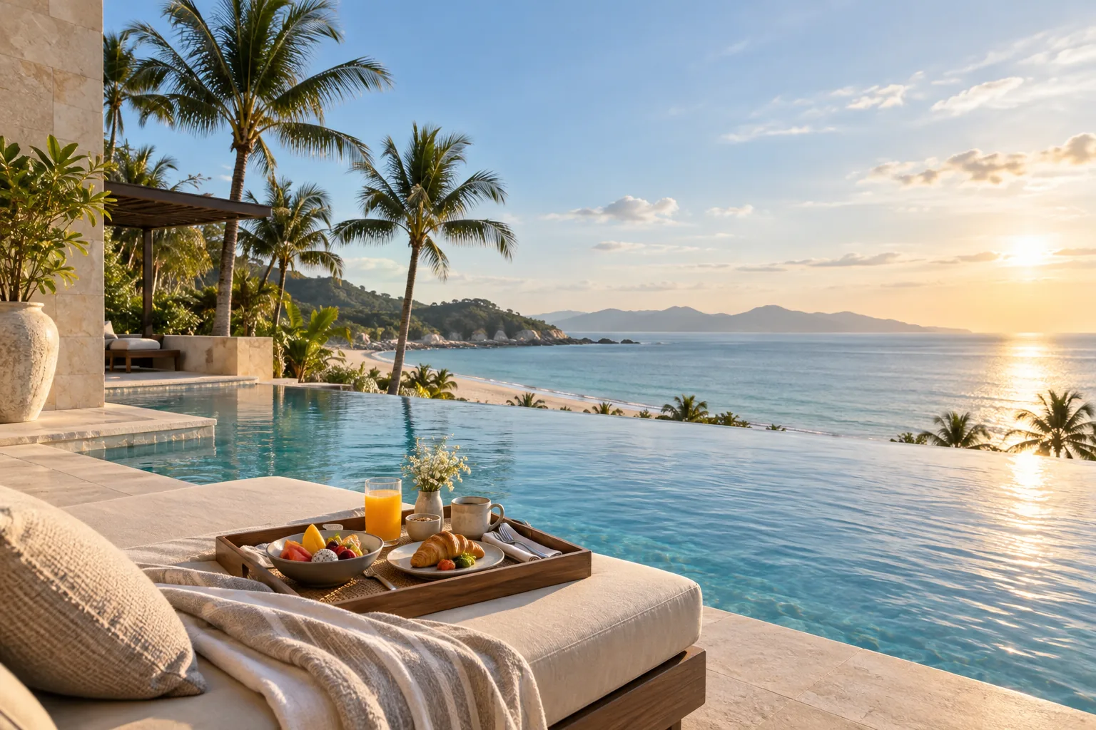 Ảnh hồ bơi resort minh họa cho quảng cáo Facebook