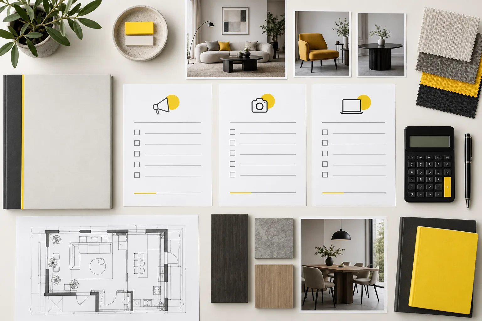 Bảng phân định phạm vi quảng cáo, nội dung và website cạnh bản vẽ nội thất