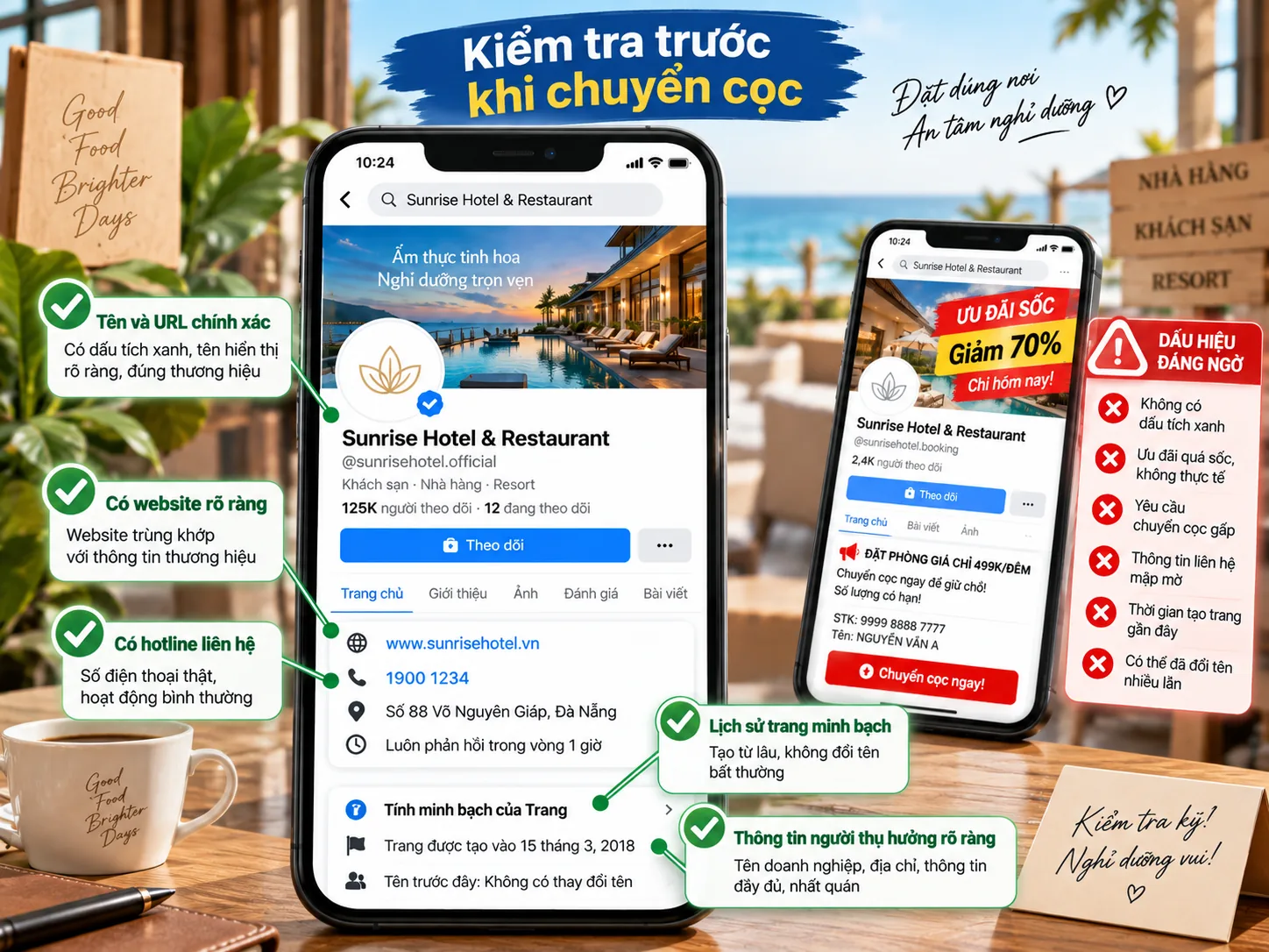 Các dấu hiệu đối chiếu Fanpage chính thức và Fanpage nghi giả mạo