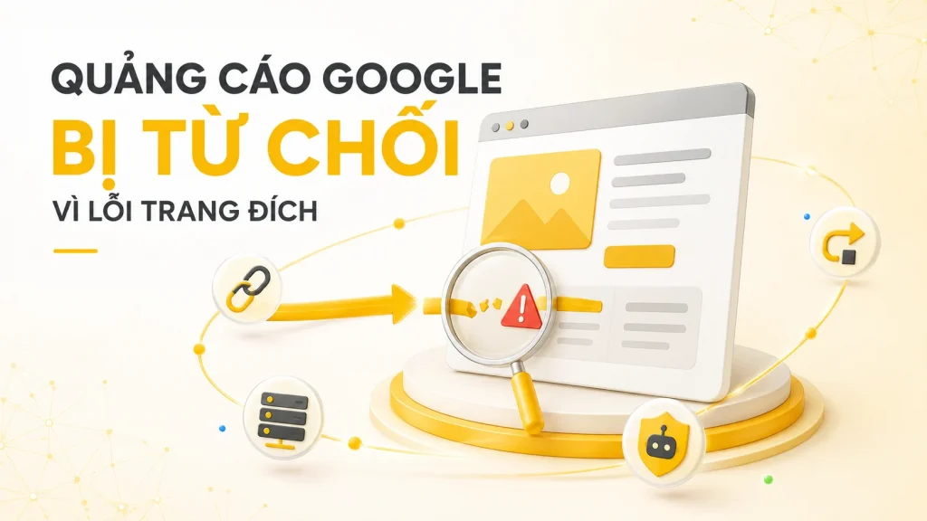 Quảng cáo Google bị từ chối vì lỗi trang đích: cách xử lý