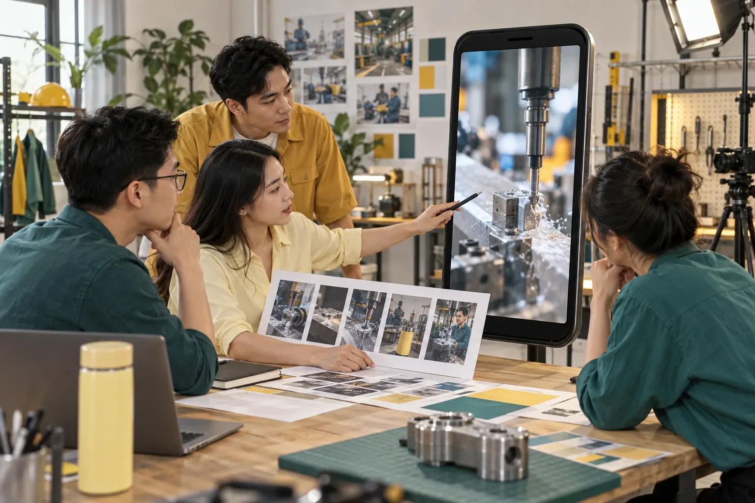 Nhóm marketing duyệt video ứng dụng sản phẩm công nghiệp cho quảng cáo Meta