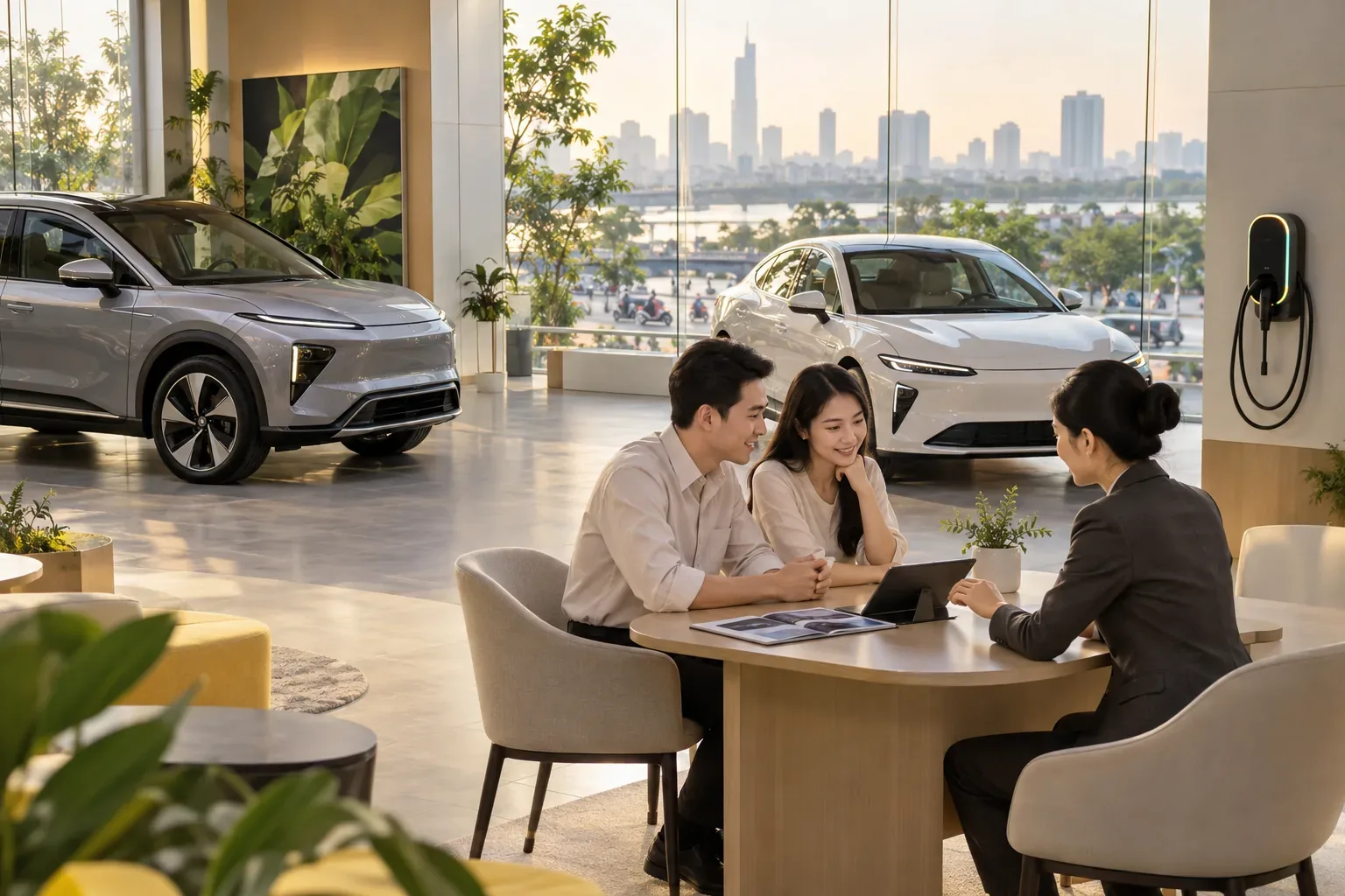 Showroom xe điện minh họa hành trình tư vấn và lái thử tại Hà Nội