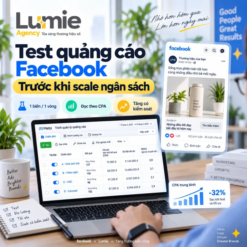 Cách test quảng cáo Facebook (Meta Ads) trước khi tăng ngân sách