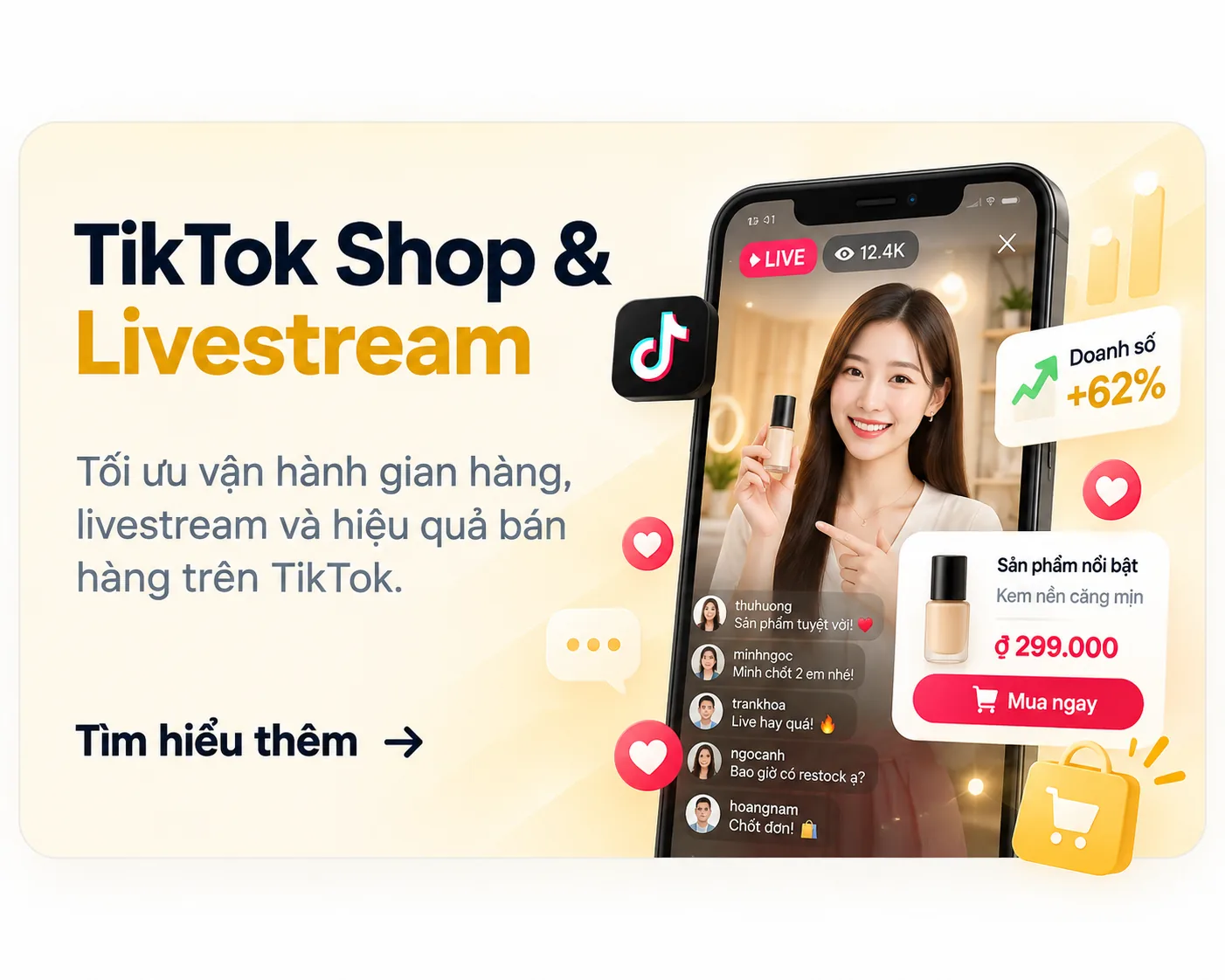 Giải pháp vận hành TikTok Shop và livestream bán hàng của Lumie Agency