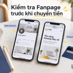 Kiểm tra Fanpage trước khi chuyển tiền