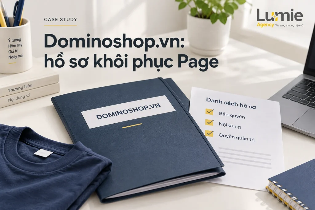 Case study dominoshop.vn: Khôi phục Fanpage 478K followers vi phạm bản quyền