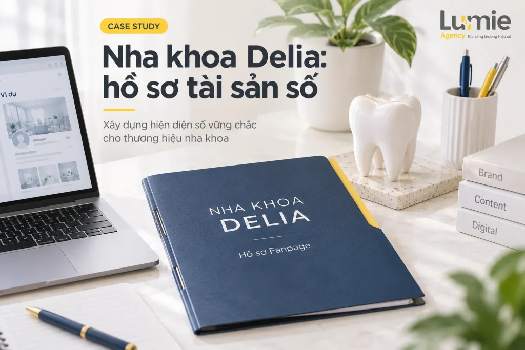 Case study Nha khoa Delia: Khôi phục Fanpage và hoàn thiện 6 tích xanh