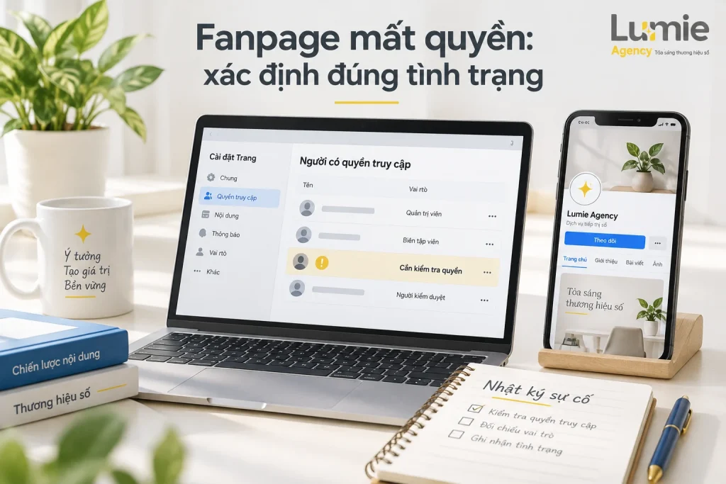 Fanpage Facebook bị mất quyền quản trị: cách kiểm tra và khôi phục