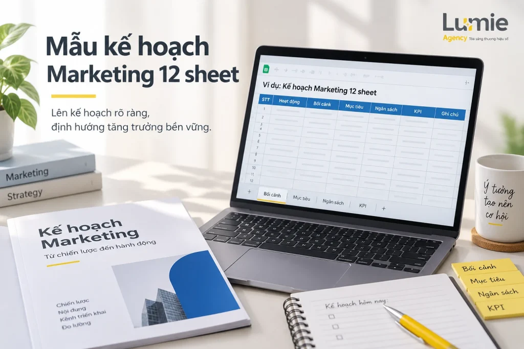 Mẫu kế hoạch Marketing chiến lược Excel 12 sheet