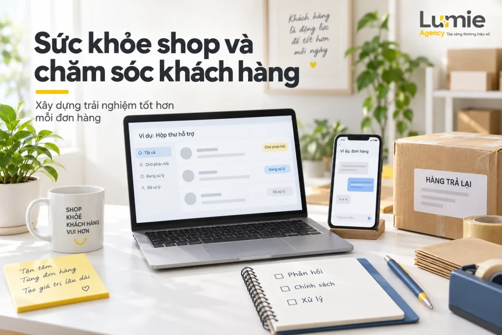 Sức khỏe shop và chăm sóc khách hàng TikTok Shop, Shopee