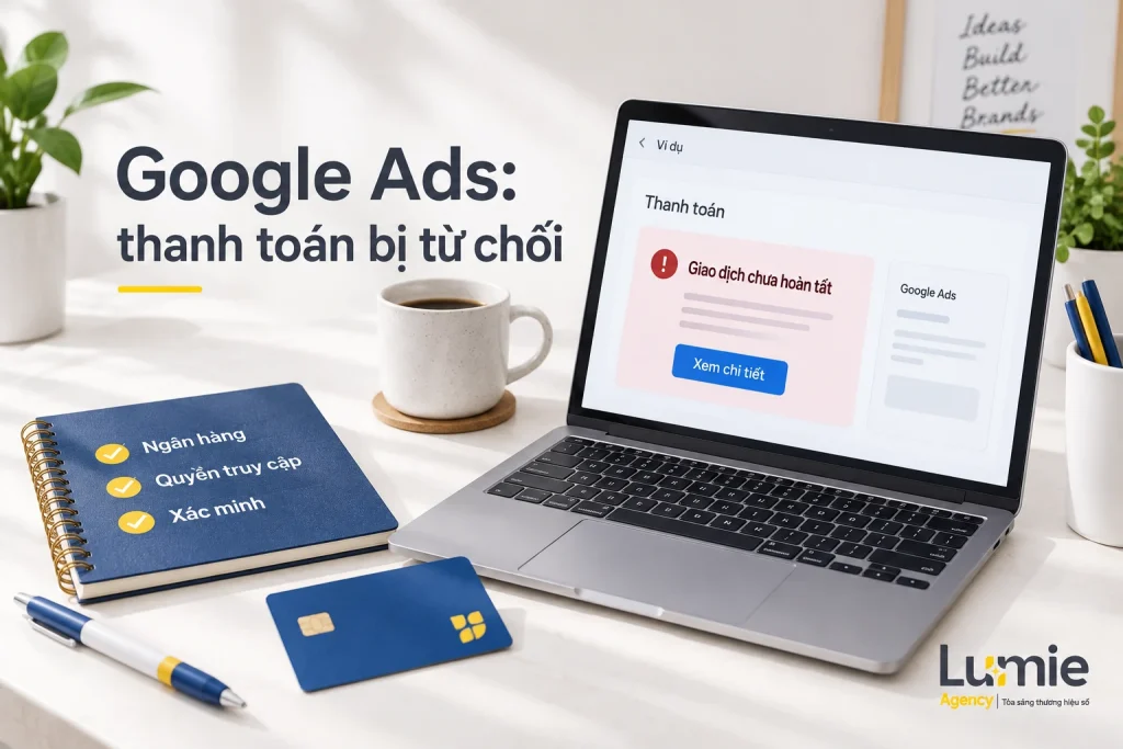 Thanh toán Google Ads bị từ chối: cách kiểm tra và xử lý