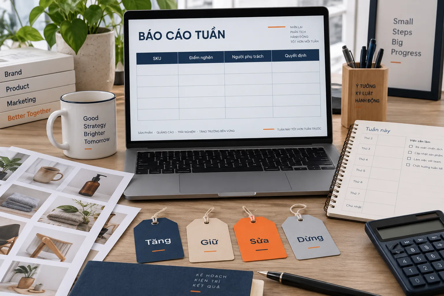 Bảng rà soát SKU và các lựa chọn tăng, giữ, sửa hoặc dừng
