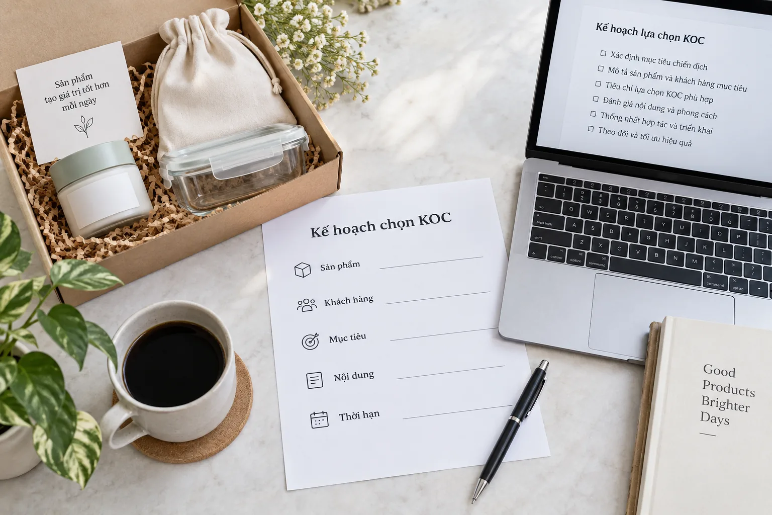 Brief tuyển KOC nối sản phẩm, khách hàng, mục tiêu và nội dung