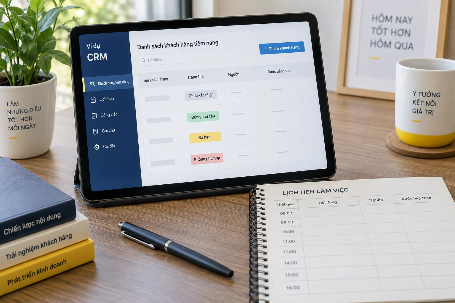 Ví dụ CRM phân loại lead theo nhu cầu và lịch hẹn thay vì chỉ đếm biểu mẫu
