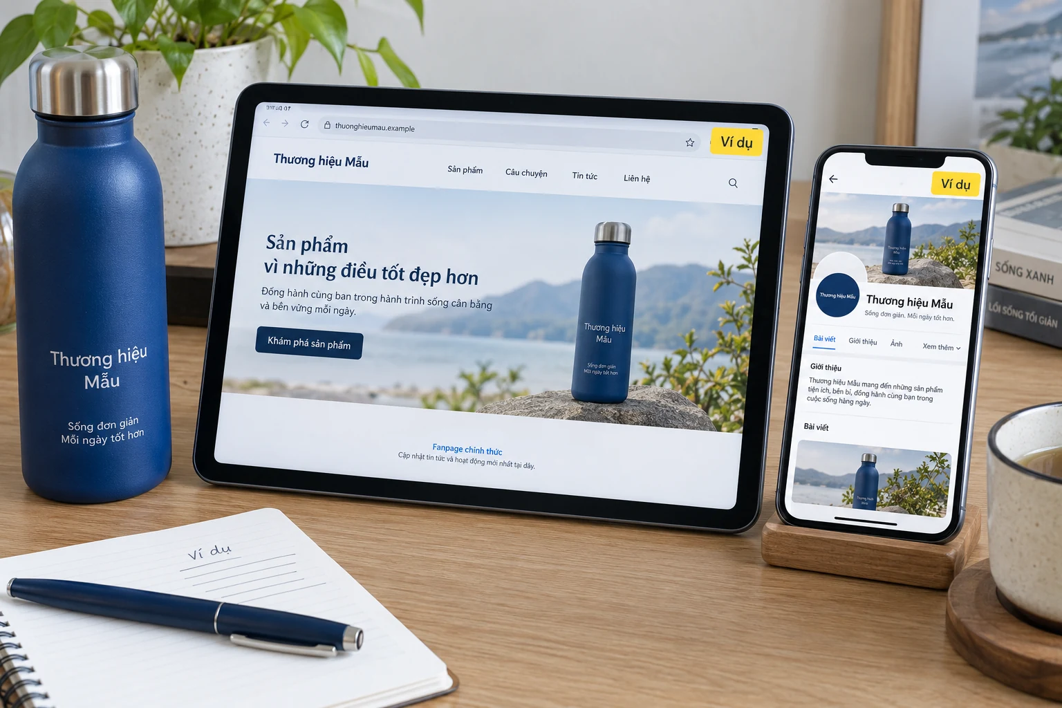Ví dụ đối chiếu liên kết Fanpage trên website với đúng Trang của thương hiệu