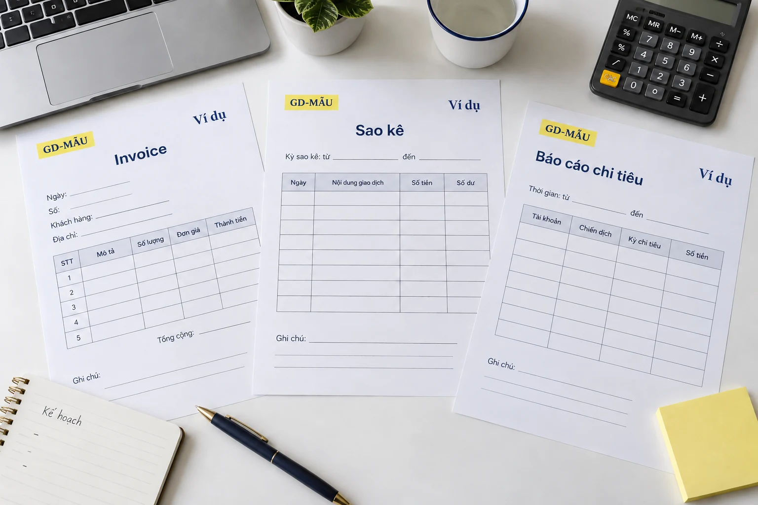 Ví dụ đối chiếu invoice, sao kê và báo cáo chi tiêu theo cùng tham chiếu giao dịch
